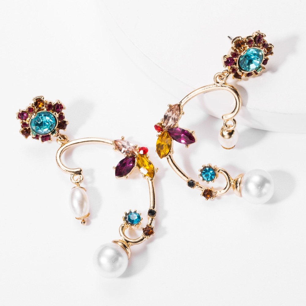 Vintage Earring Diamonds And Pearls
